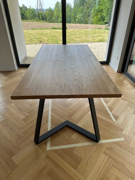 Stół dębowy na metalowej podstawie 200x100 cm