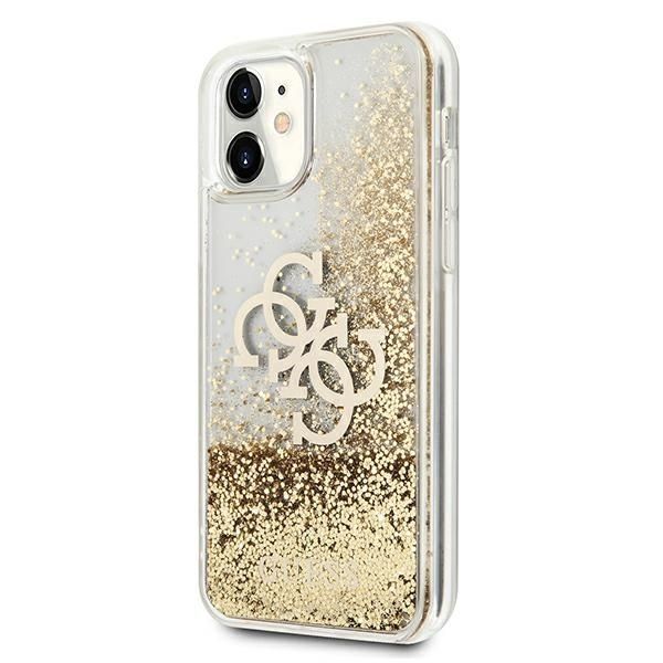 Guess Etui iPhone 11/Xr 4G Liquid Glitter, Złote