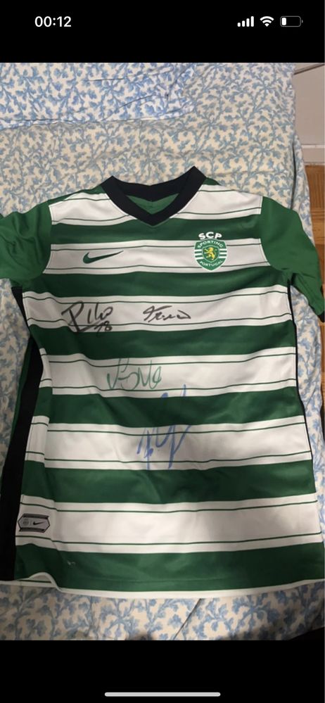 camisola do sporting oficial autografada