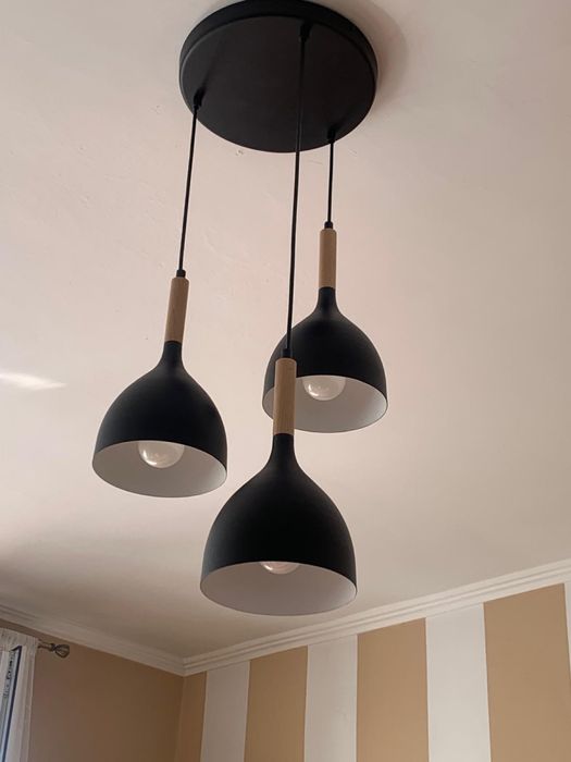 Lampa wisząca NOAK WOOD czarna E27