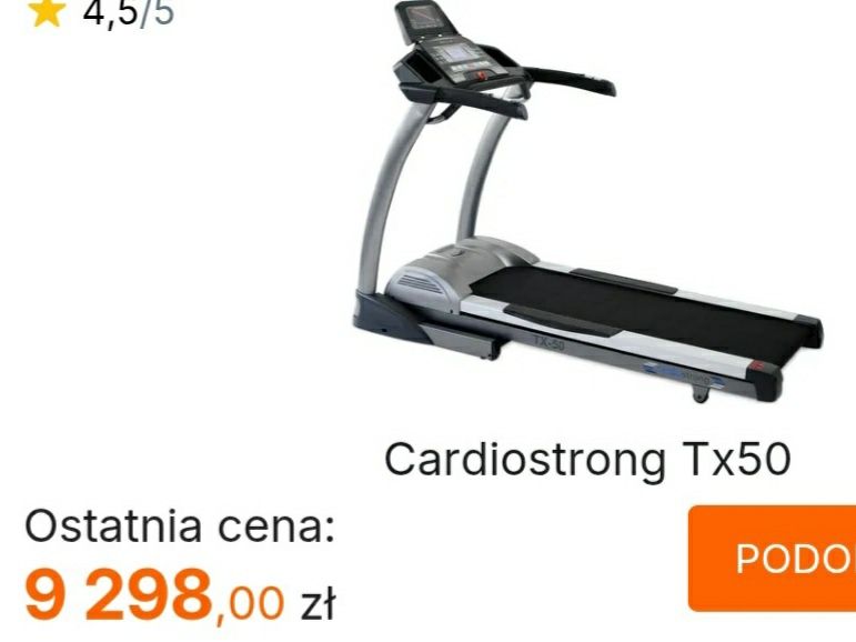 Bieżnia mocna Cardiostrong Tx50 (jak nowa!)