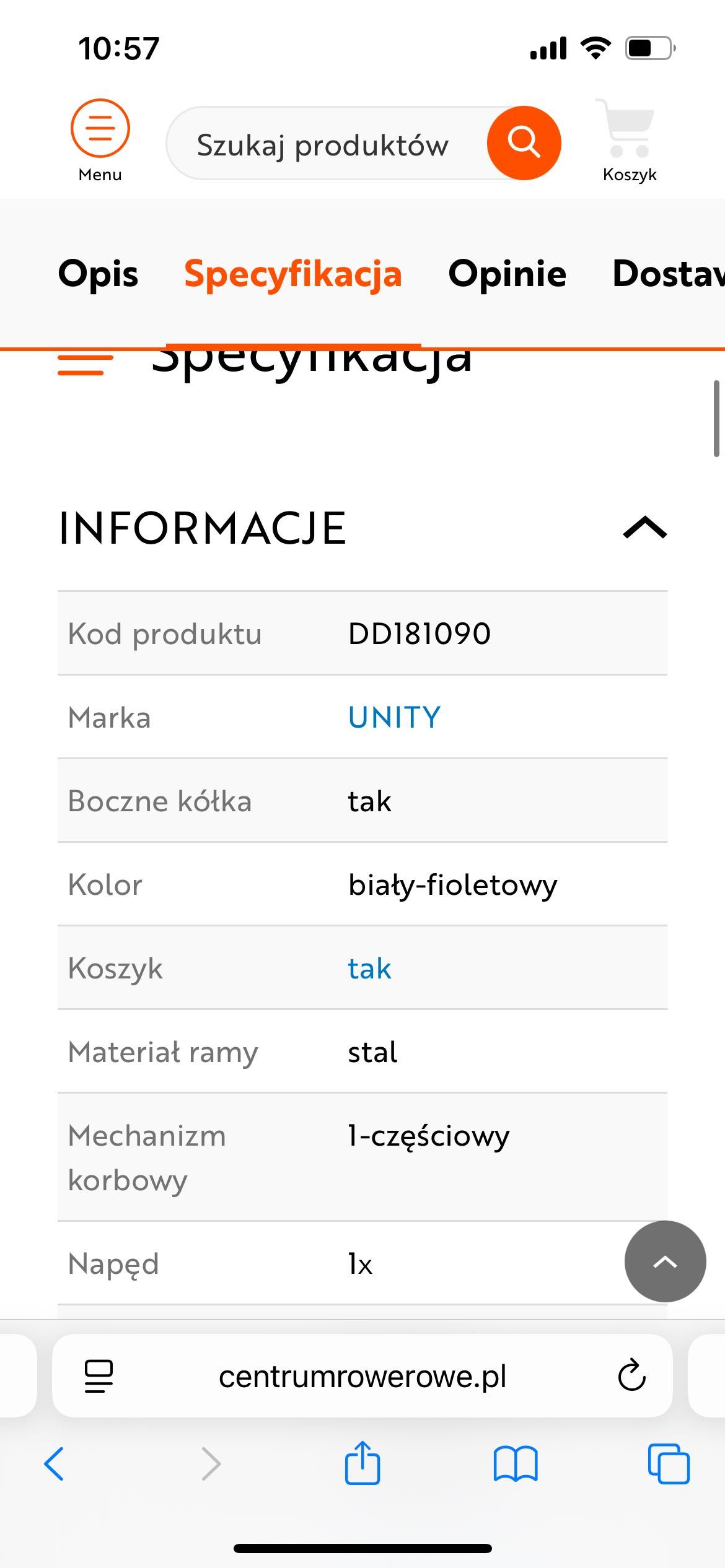 Rower dla dziecka Unity Polka 12” wiek 3-5 lat