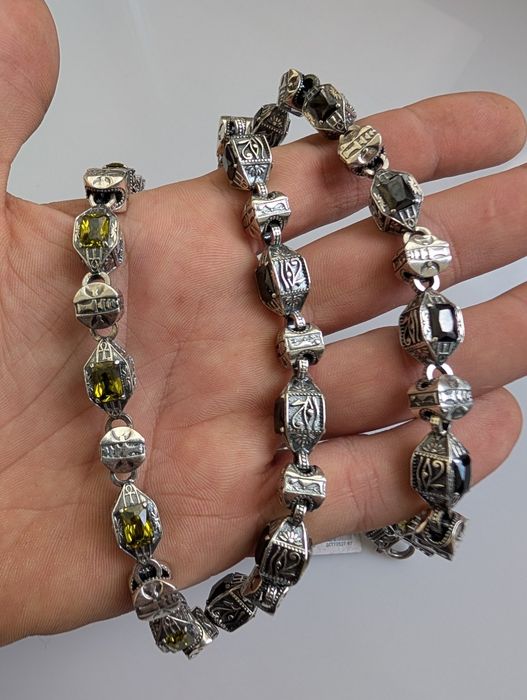 Срібний чоловічий 170г ланцюжок мужская серебряная цепочка 925 камнями