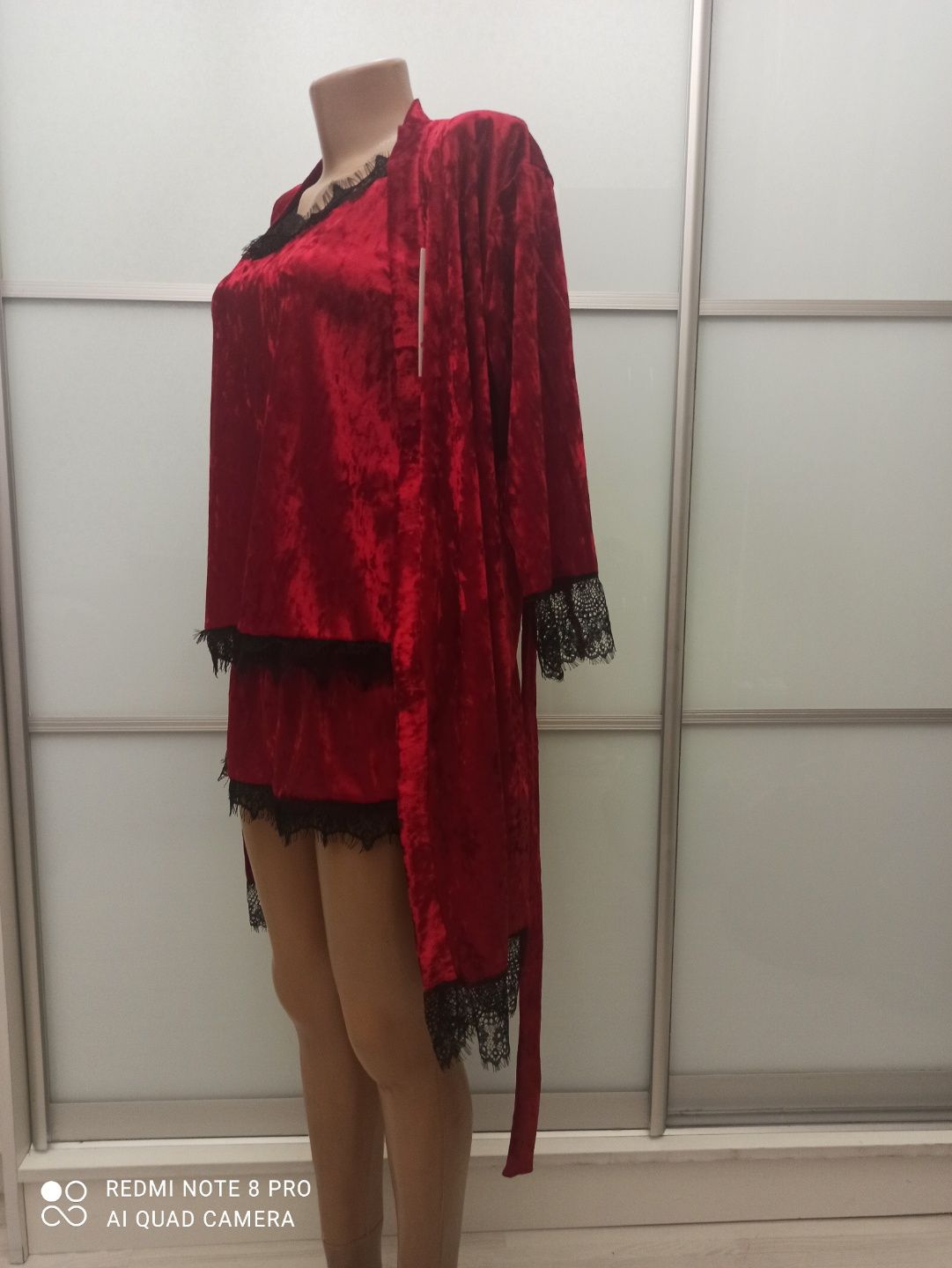 Делорас, комплект жіночий теплий 4 (халат з поясом, майка,шорти, штани
