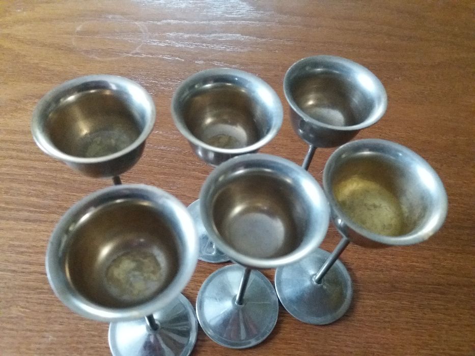 Yudaica - kieliszki kiduszowe - 6 szt - pozłacane