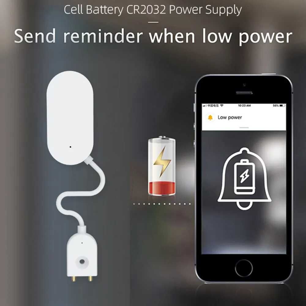 Czujnik zalania wody ZigBee 3.0 TUYA CR2032 sensor Home Assistant