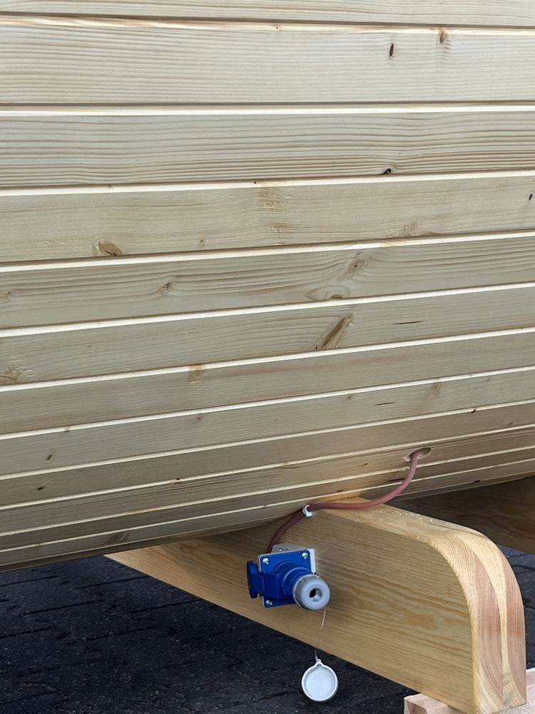 SAUNA OGRODOWA BECZKA 270 cm z przedsionkiem i Piecem Elektrycznym