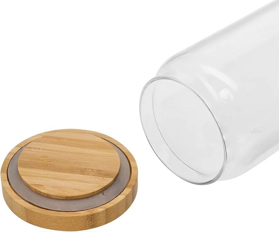 Zestaw do przechowywania żywności 12 pojemników szklanych 150ml bambus