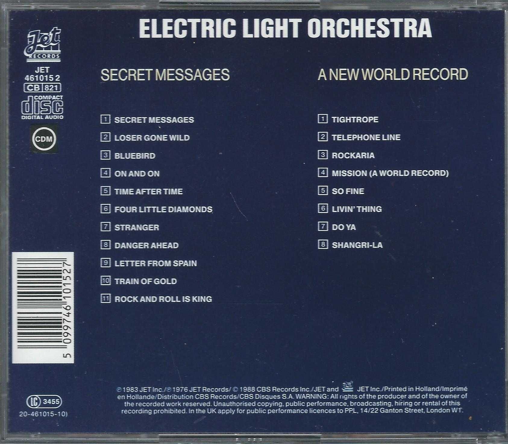 2 CD Electric Light Orchestra - Secret Messages + A New World Record