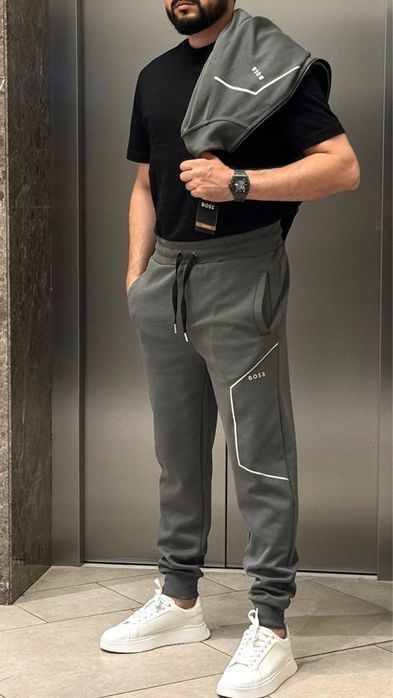 Спортивный костюм Hugo Boss серый мужской оригинал штаны зип худи