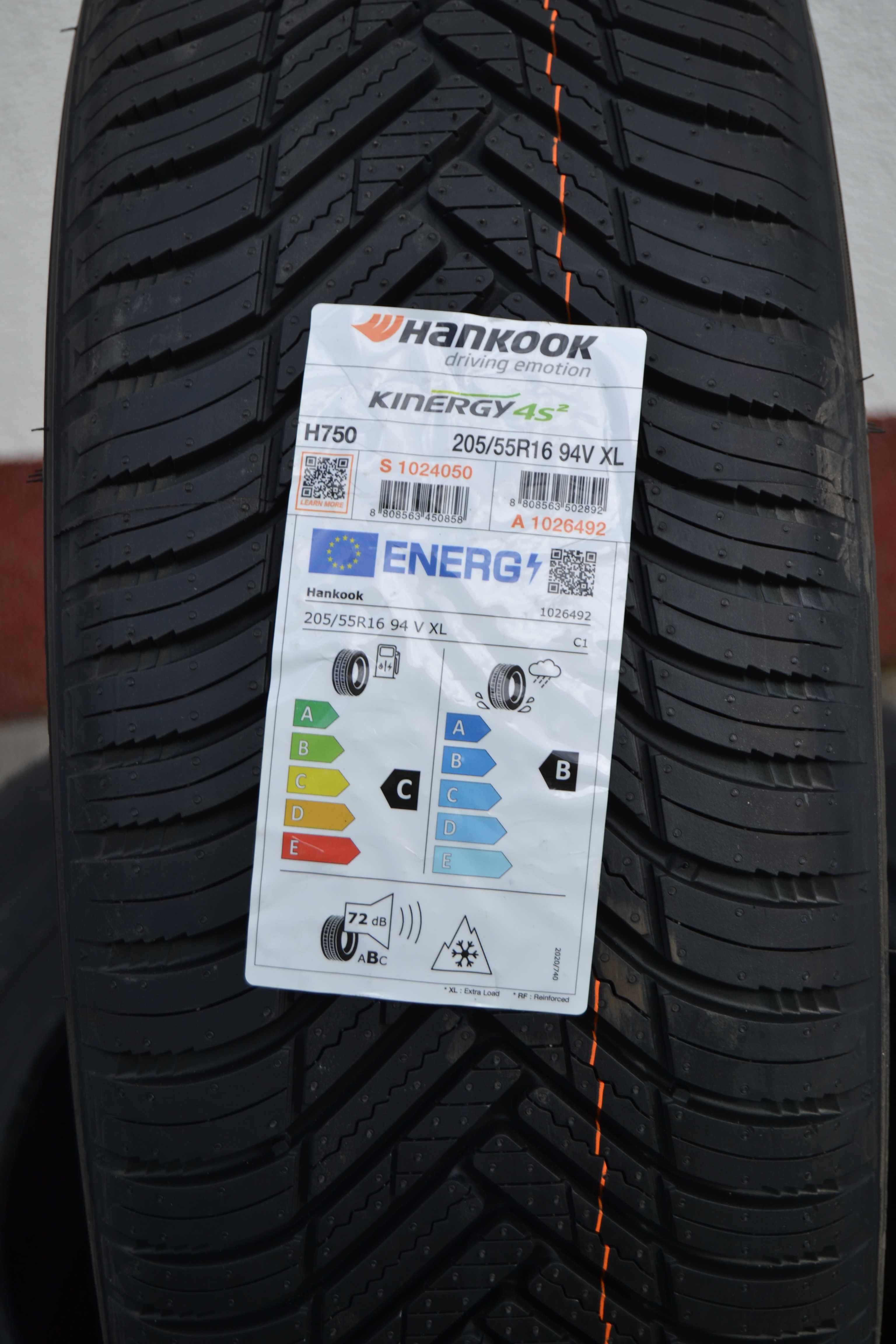 2x całoroczne 205/55r16 Hankook Kinergy 4S2 wielosezon 205/55-16 xl