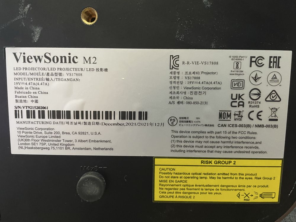 Projektor ViewSonic M2