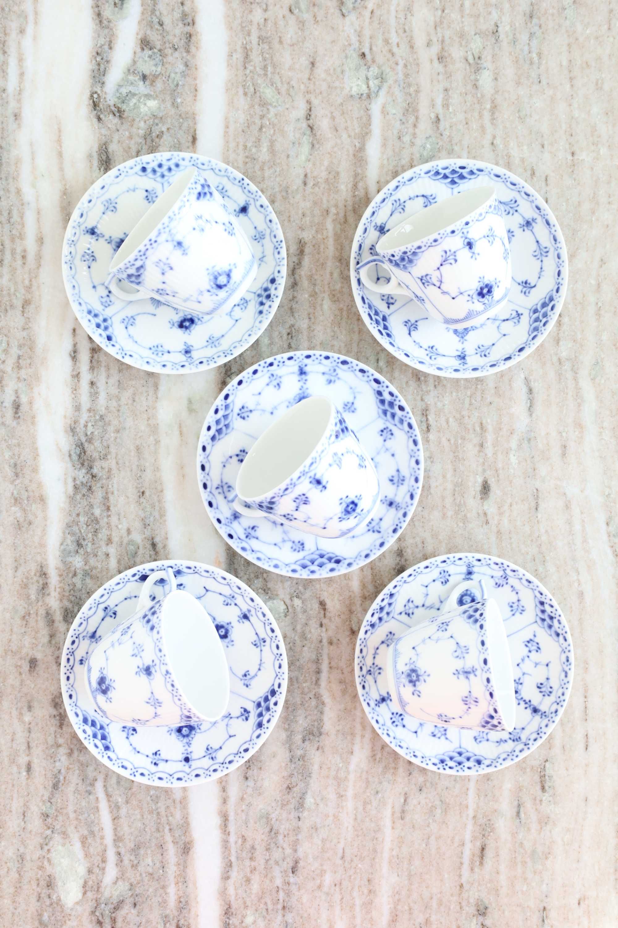 filiżanka duo Royal Copenhagen Blue Fluted stara porcelana