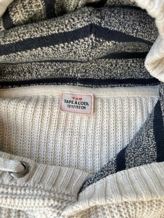 Sweter Tape à l’Oeil kremowy z kapturem 100% bawełna idealny stan 152