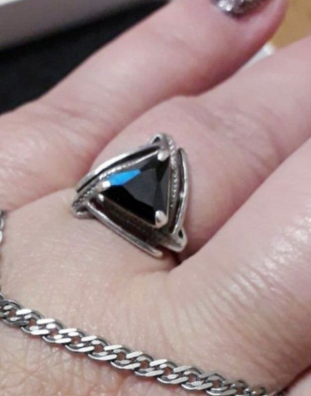 срібний перстень з золотом 19розм.Серебряное кольцо 925°серьги