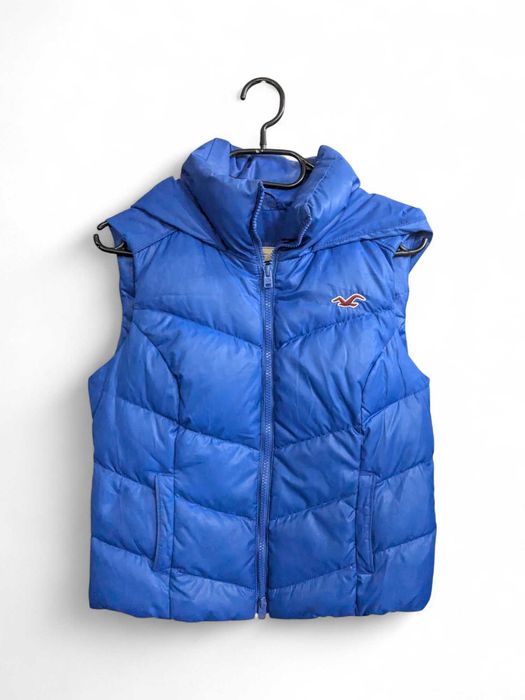 Hollister kamizelka bezrękawnik pikowany niebieski puchowy rozm. S