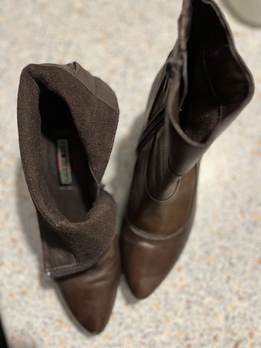 Buty niskie botki 5th Avenue miekka skóra, brąz,r 37