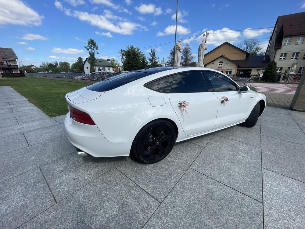 Samochód do Ślubu białe Audi A7 SUPER PROMOCJA  CENA Z DEKORACJĄ