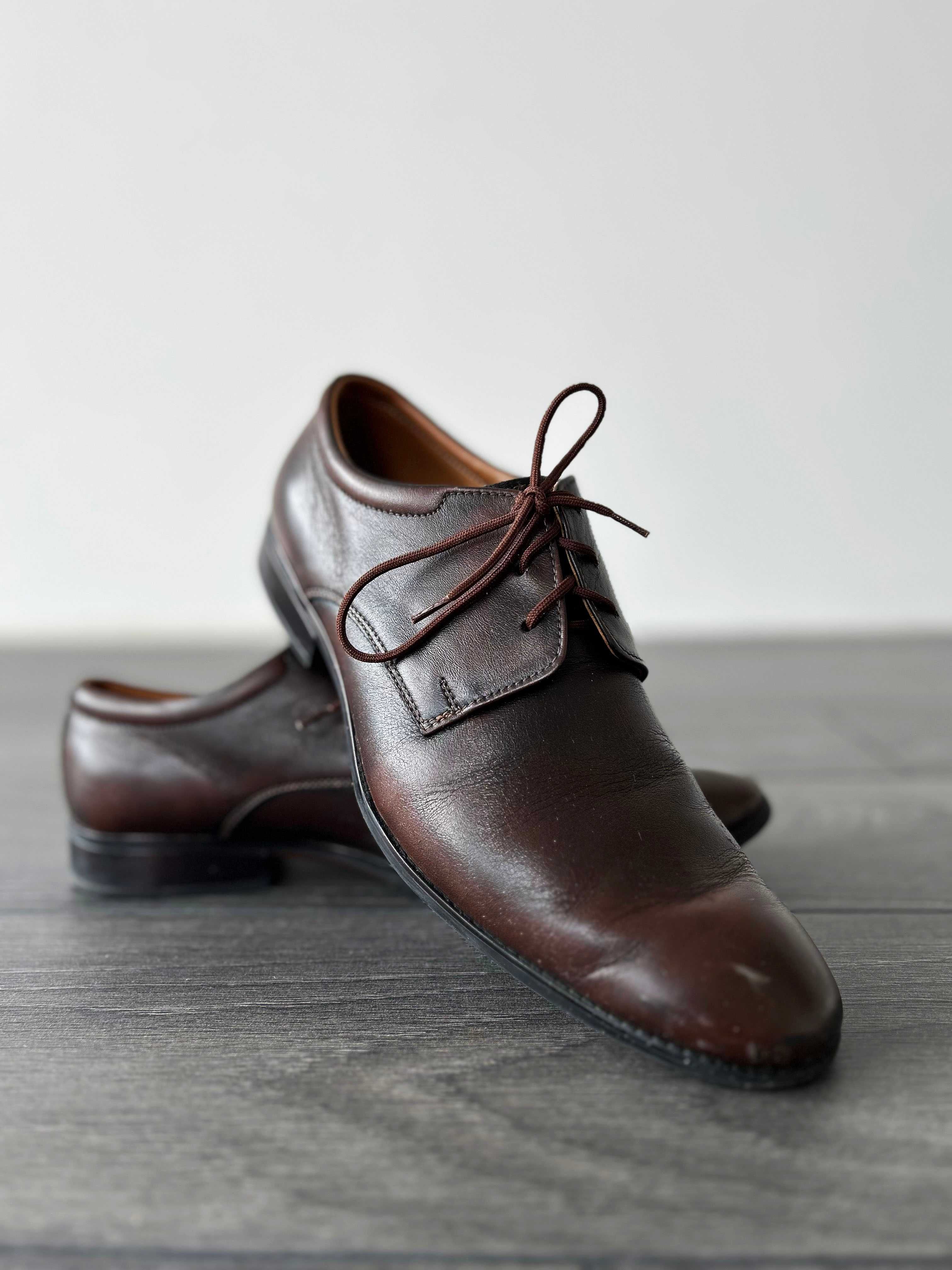 Eleganckie buty komunijne chłopięce r.37 brązowe LIMO