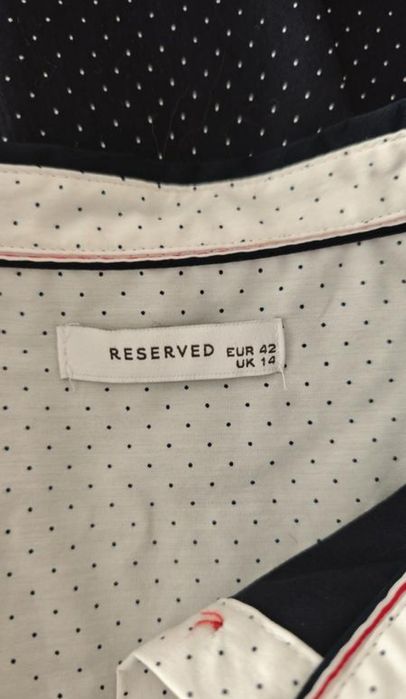 Темно-синя  сорочка reserved в горошок, розмір 14(42)