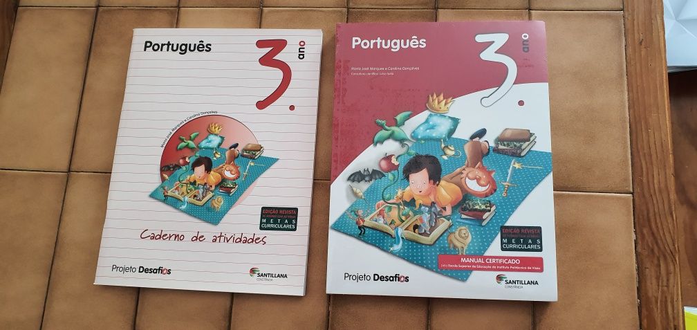 Livro + fichas de avaliação + caderno de actividades de Português  3°
