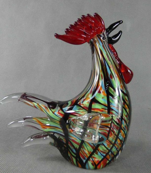 Figura kolorowe szkło MURANO KOGUT 19 cm kogucik ptak 1,5 kg