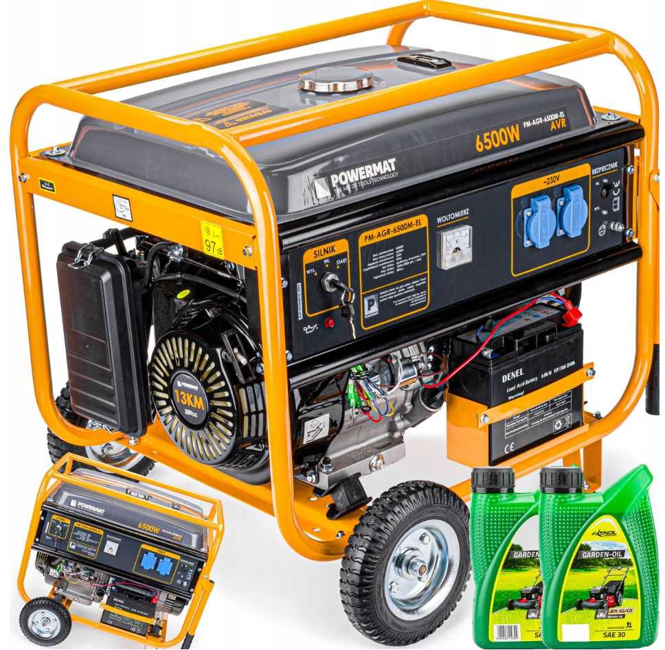 Agregat PRĄDOTWÓRCZY Generator 6500W 230V Rozruch PM-AGR-6500M-EL