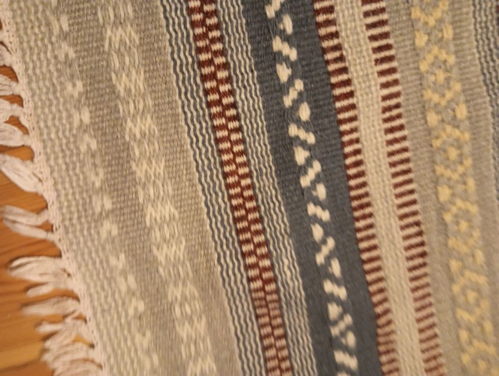 Zara home Duży wełniany dywan kilim ręcznie tkany i farbowany etno Boh