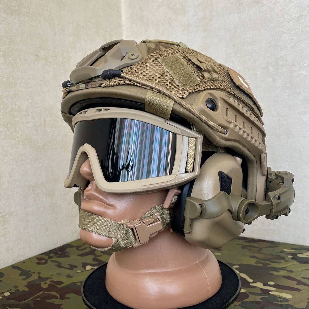 Комплект Шолом FAST Helmet каска шлем NIJ IIIA + Навушники