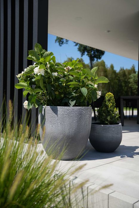 Zestaw 3 donic betonowych duże donice ogrodowe z betonu na kwiaty