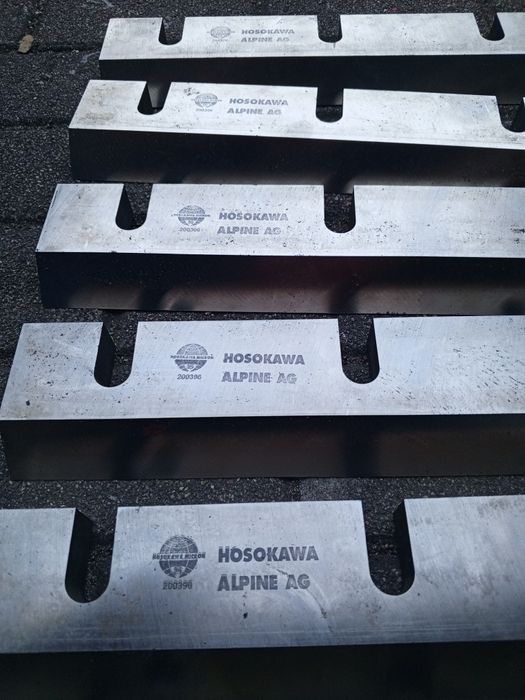 Noże wirnikowe Hosokawa Alpine 340×75×25 – po profesjonalnym ostrzeniu
