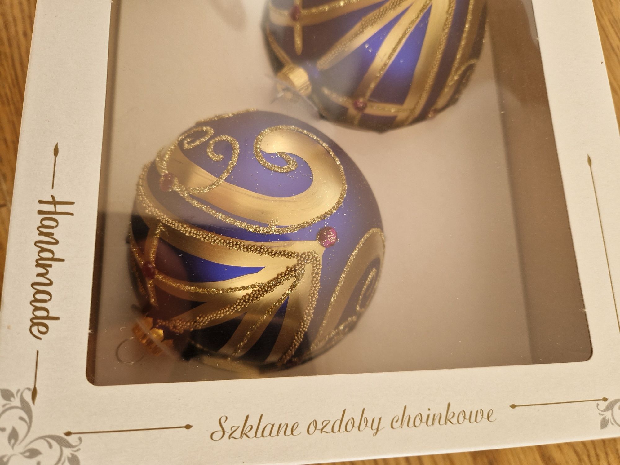 Zestaw 3 bombek szklanych ręcznie malowane handmade