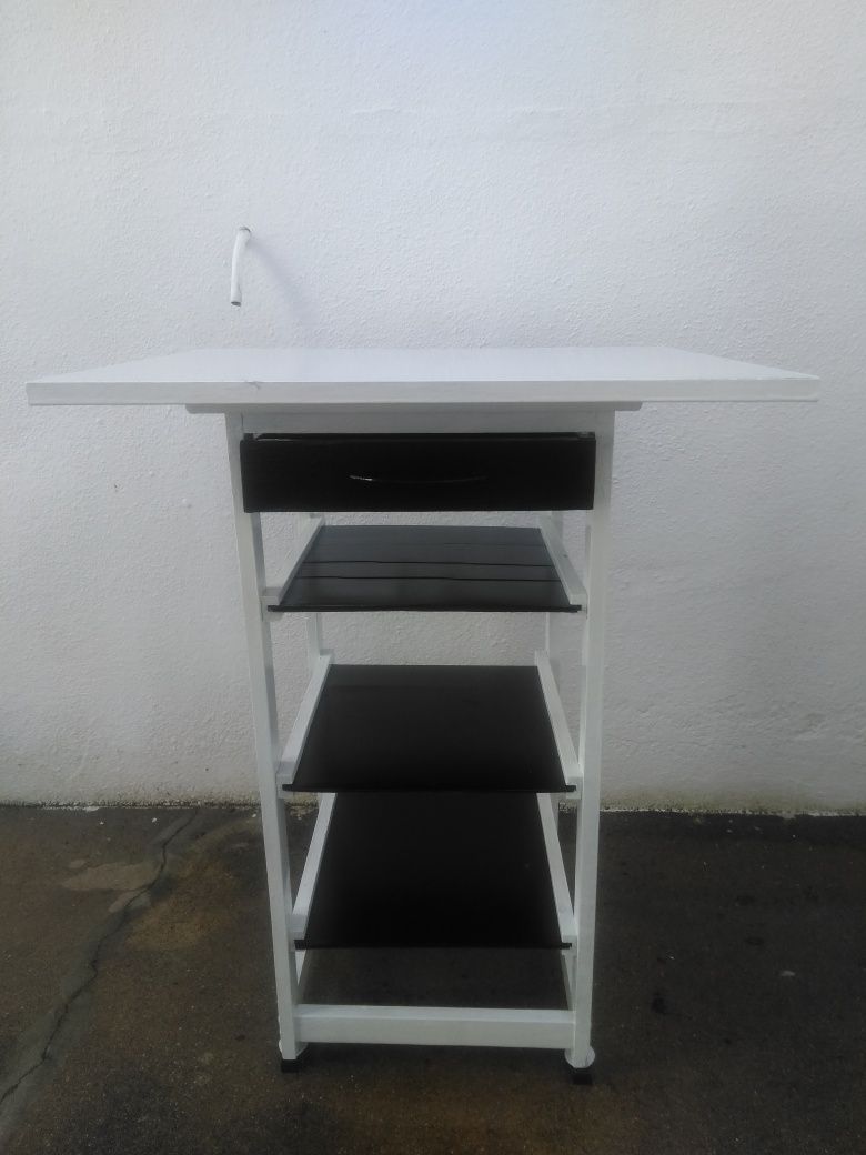 Mesa Multifuncional,1 Gaveta e 3 Prateleiras, NOVA