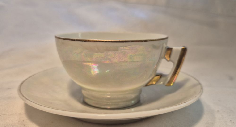 Filiżanki Ćmielów Mokka sygnowane delikatna porcelana lata 30te unikat