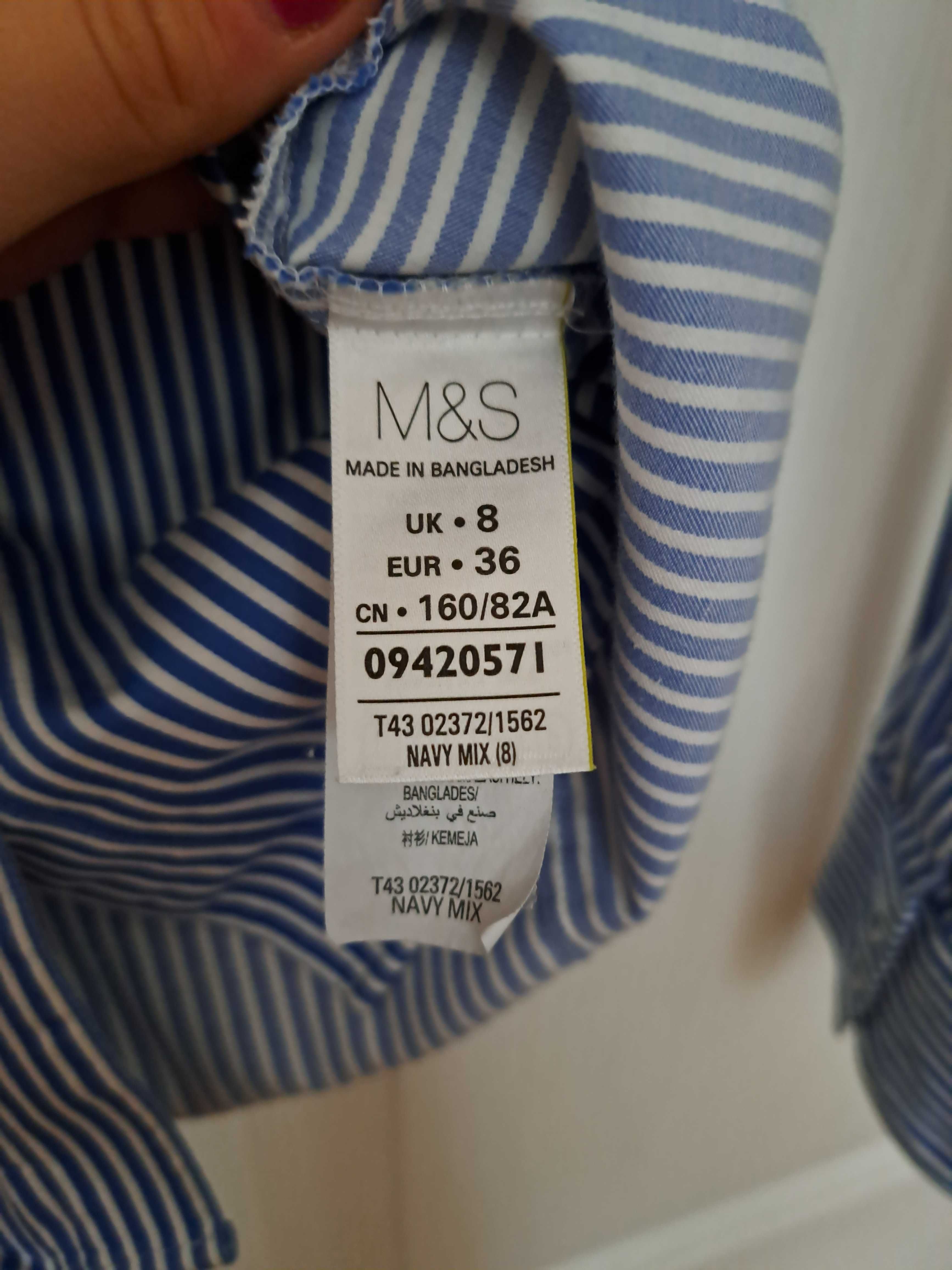 Damska koszula w paski M&S Collection roz. XS/S 100% bawełna