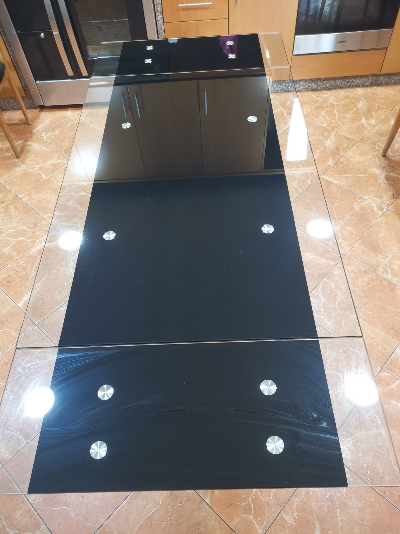 Mesa de vidro extensível