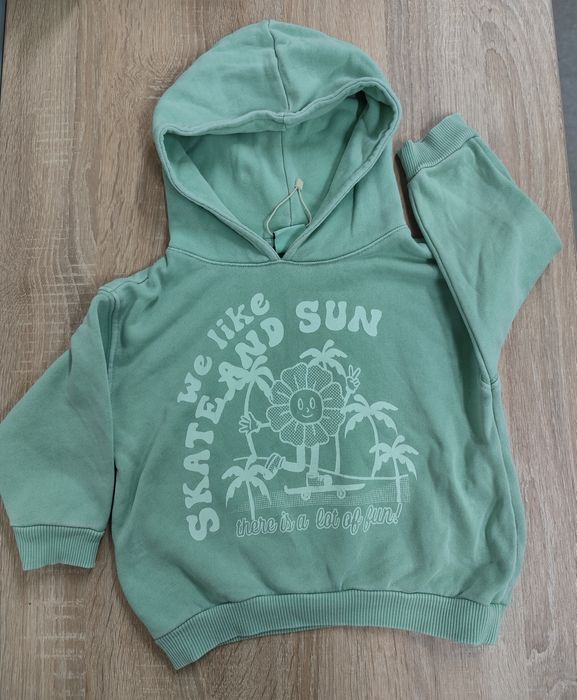 Bluza z kapturem dla chłopca oliwkowa Zara r. 86