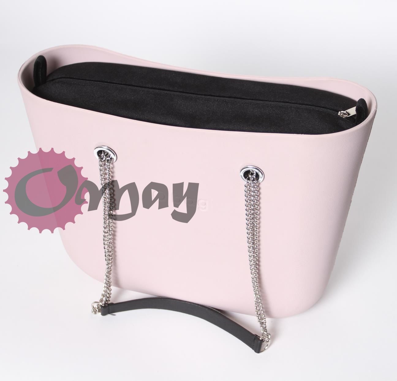 Czarny organizer OBAG STANDARD welur elegant wkład OMAY