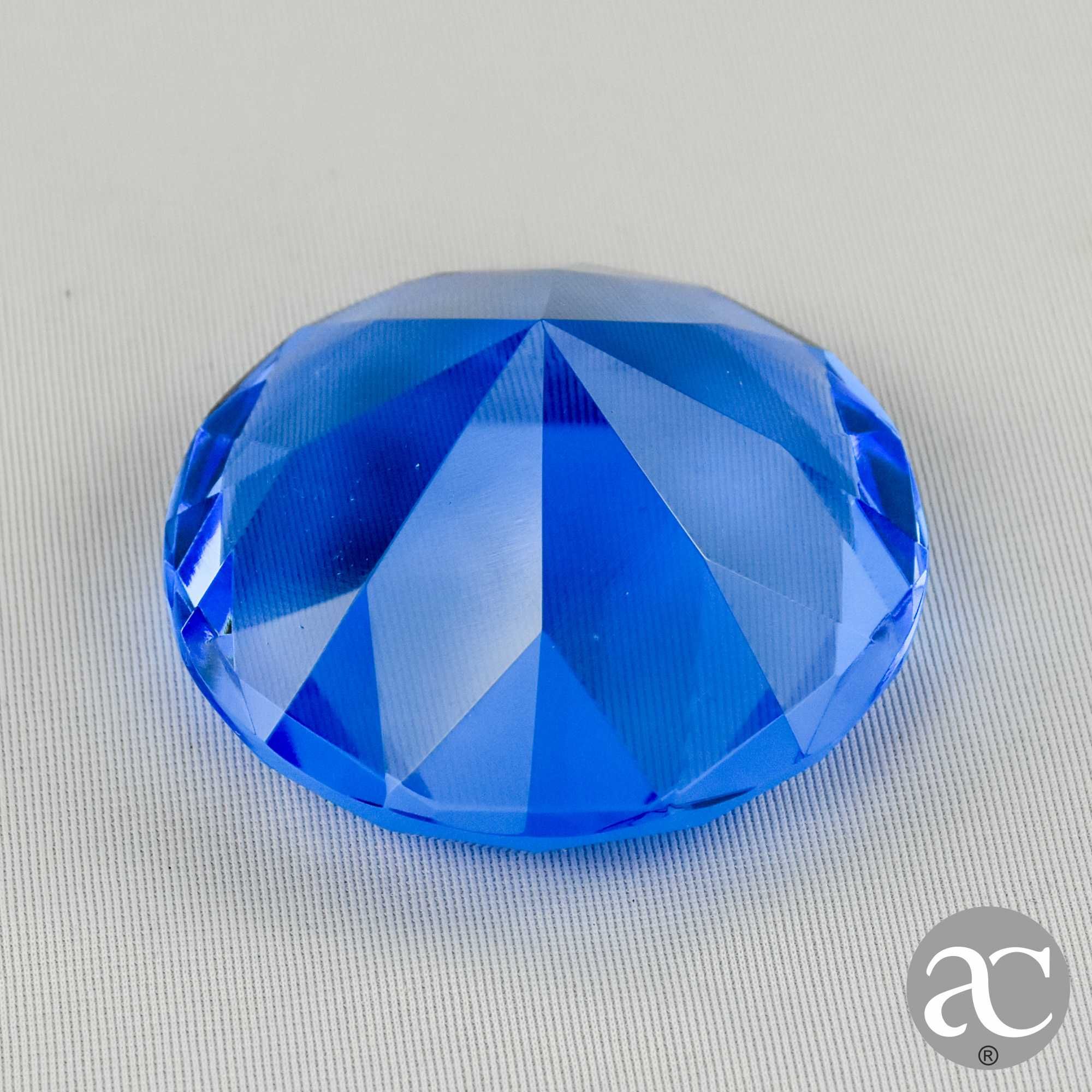 Pisa-papéis em cristal Rosenthal, em forma de diamante Azul, 6,2 cm