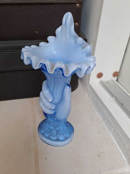 Jarra mão Azul em vidro Opalino!