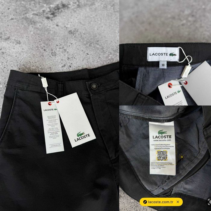 Шорти Lacoste Black Premium котонові з біркою qr-code i57/LT/400