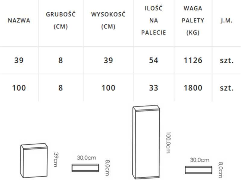 Palisada IMPARI 100 cm wysoka kolory  (8x30x100) - 34,22 zł / szt