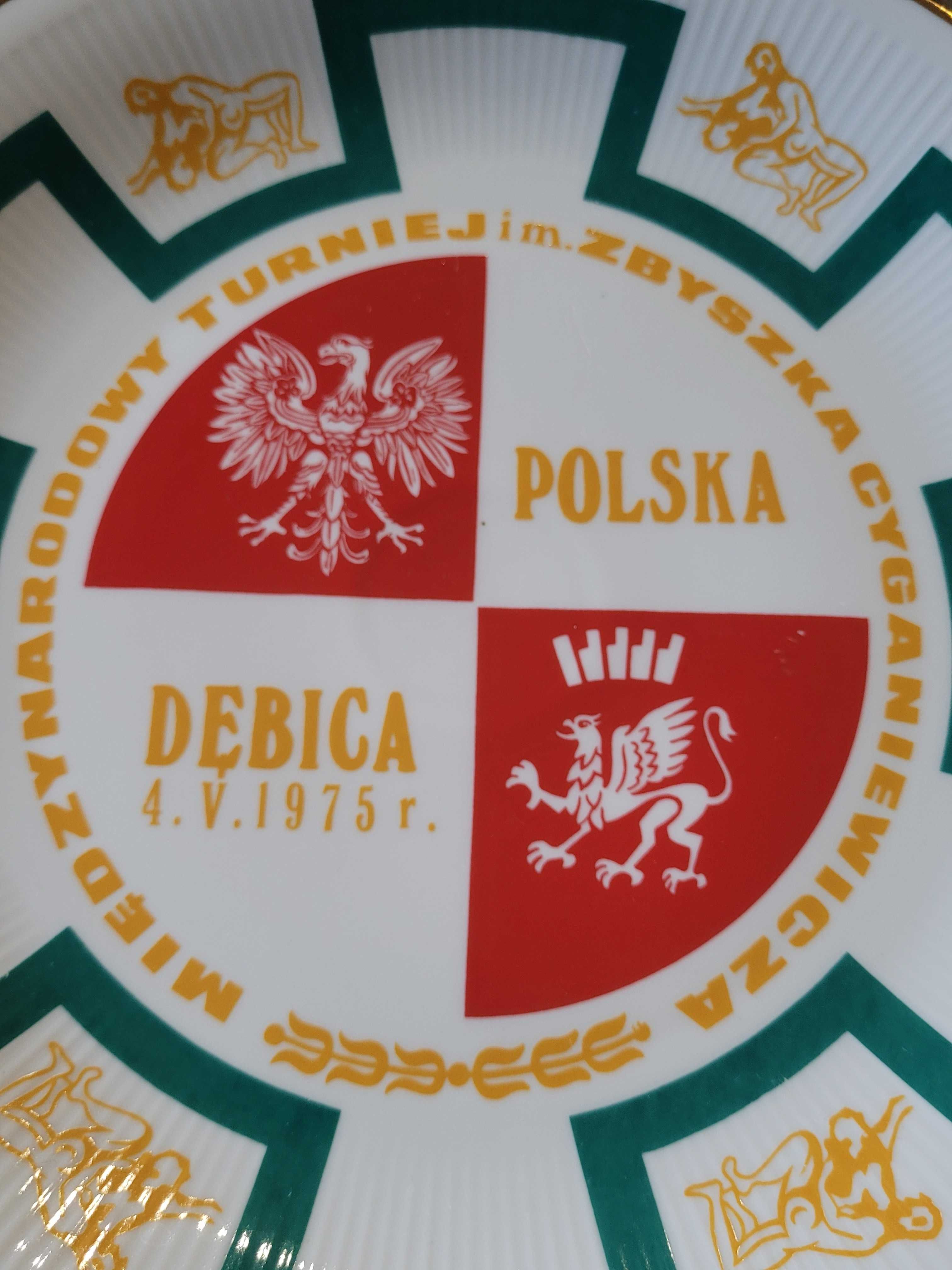 Wisłoka Dębica zapasy duży talerz porcelana Wałbrzych