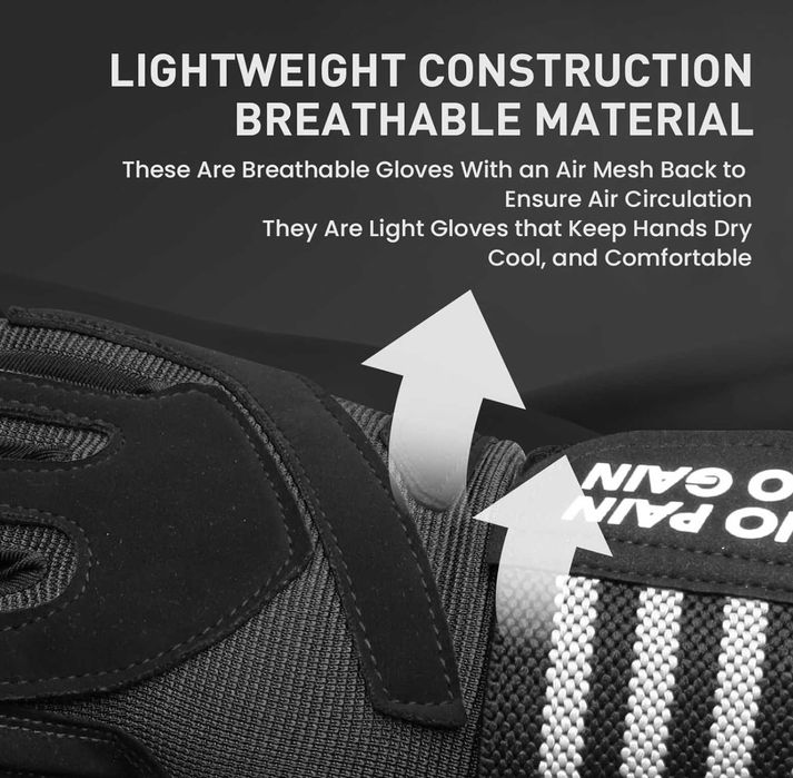 Перчатки для спорта NO PAIN NO GAIN Full Finger (весь палец закрыт).