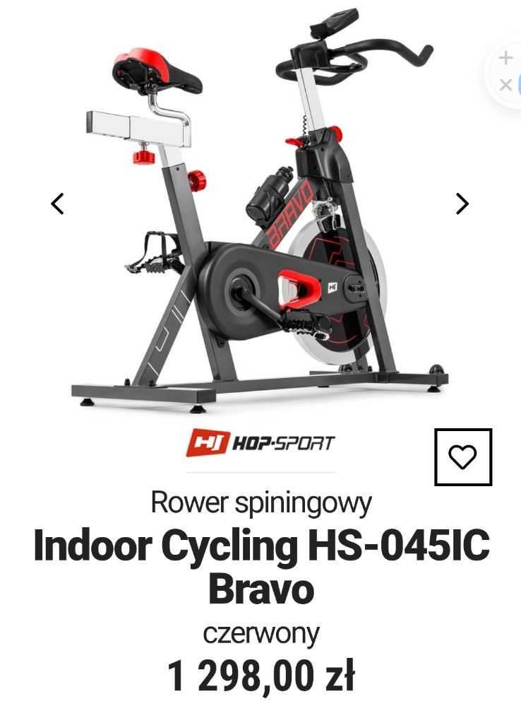 Rower spiningowy, Indoor Cycling HS-045IC Bravo, szary 18kg