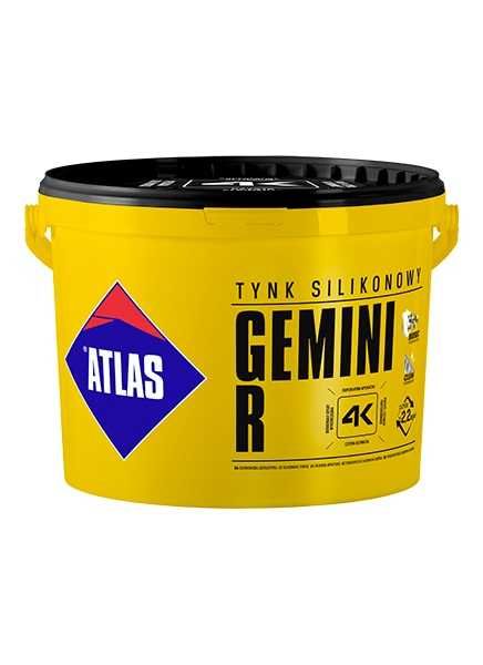 Atlas Gemini R tynk silikonowy 1,5mm 25kg baza biała/szara, mieszalnik
