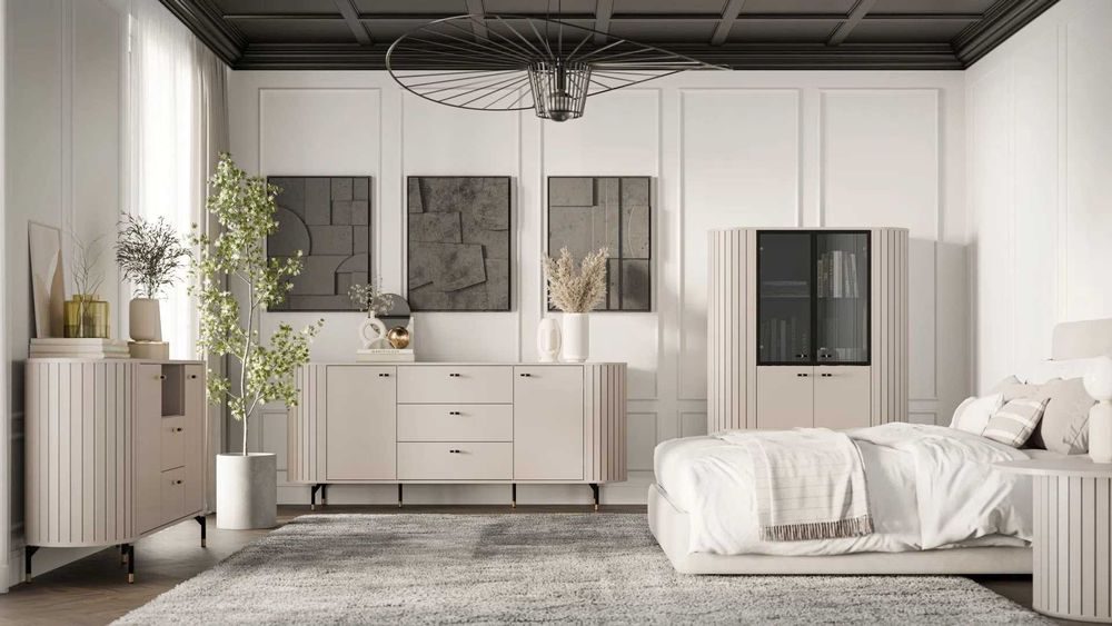 Stół Okrągły Rozkładany ZANTE Z Ryflowaną Nogą ZA8 ZA9 LOFT Biały