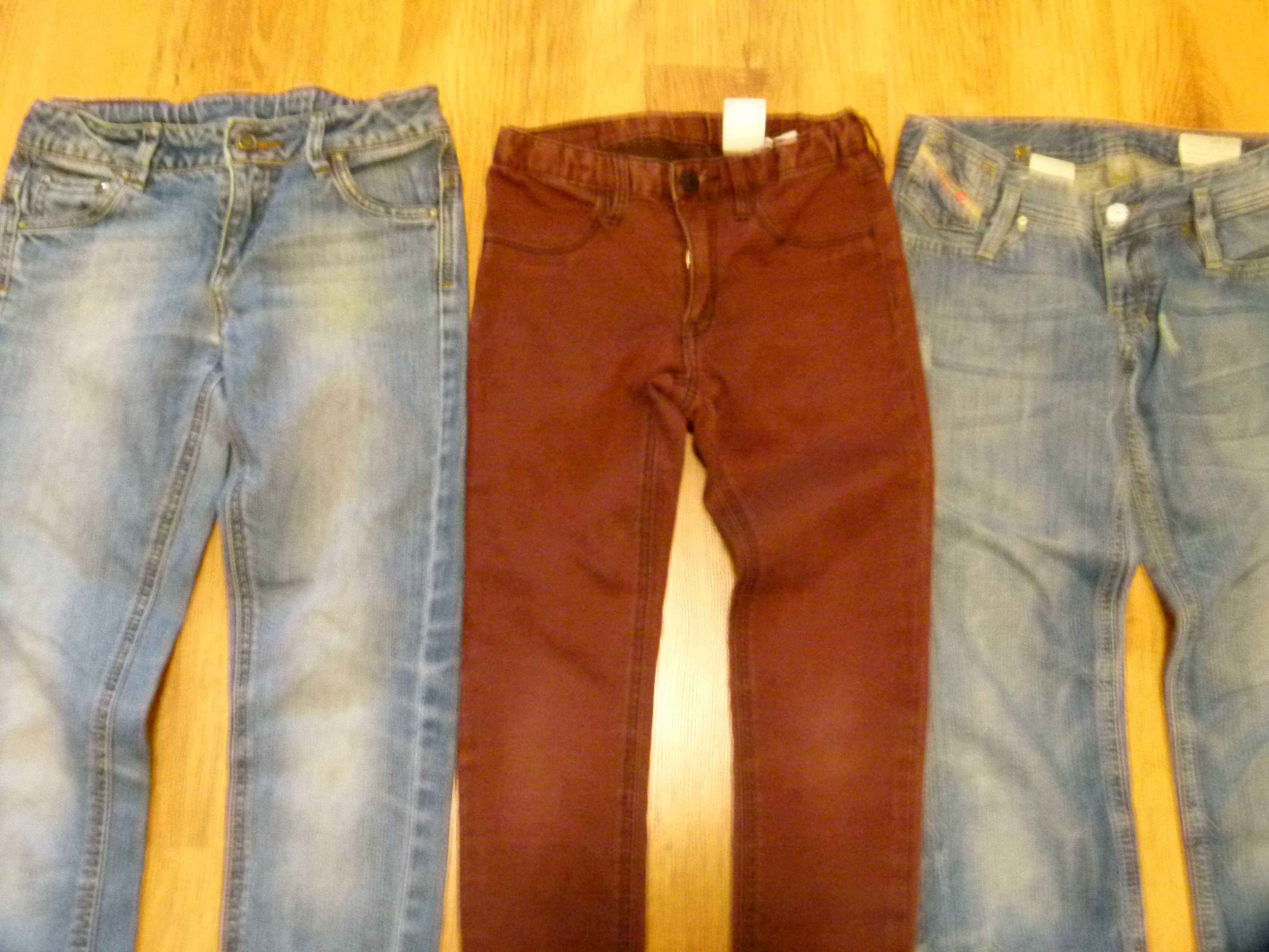 rozm 140 zestaw 3x spodnie jeans