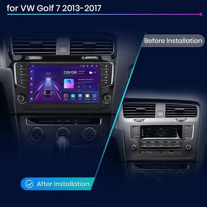 Radio Android 9" do VW Golf 7 (2013 - 2017) - 6GB 128GB