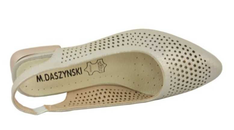 Buty, sandały skórzane Daszyński, rozmiar 36,Długość wkładki ok 22,5cm